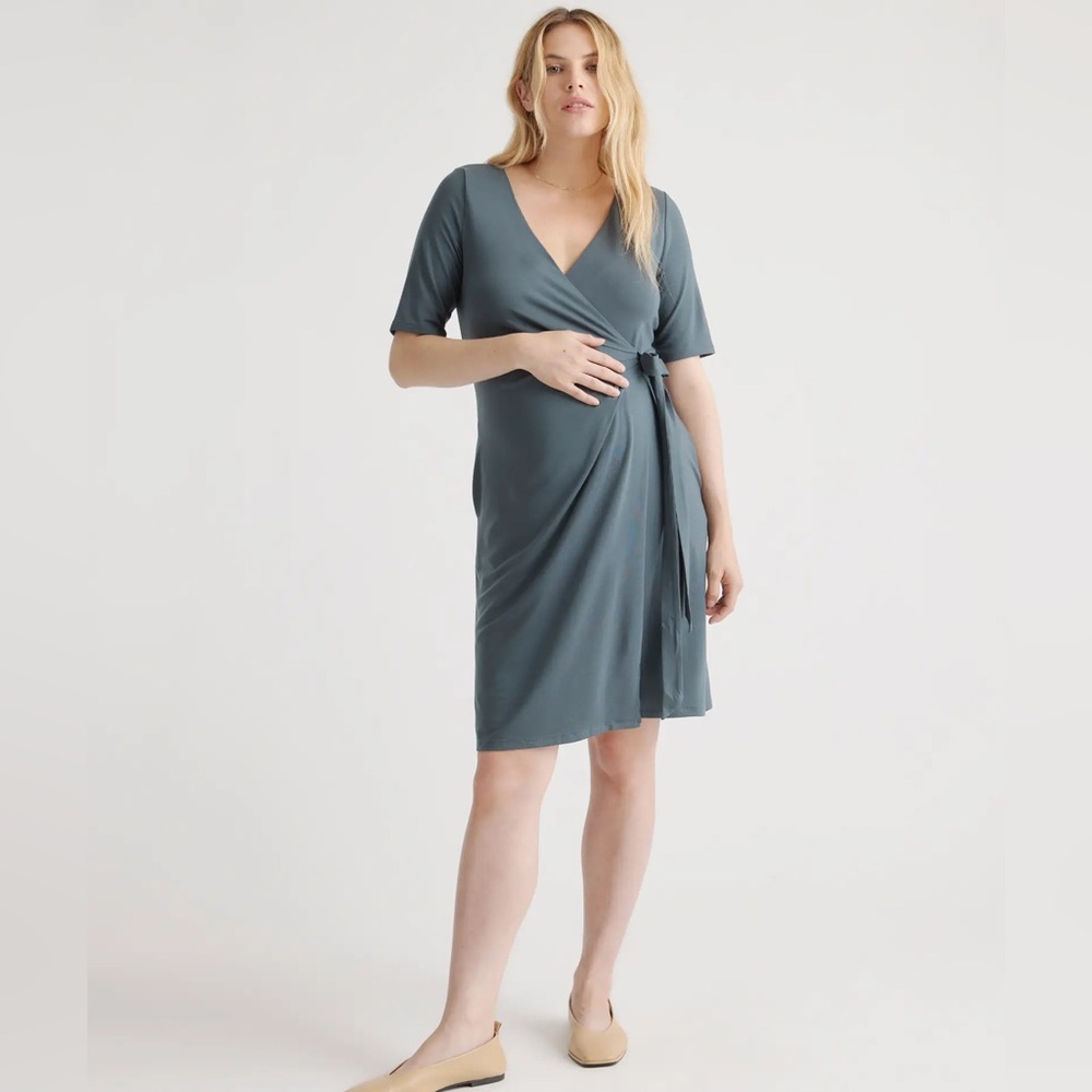 Quince Tencel Jersey Maternity & Nursing Wrap Dress